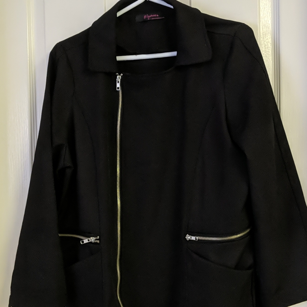 Long Motorcycle-Style Jacket - Picture 2 of 5